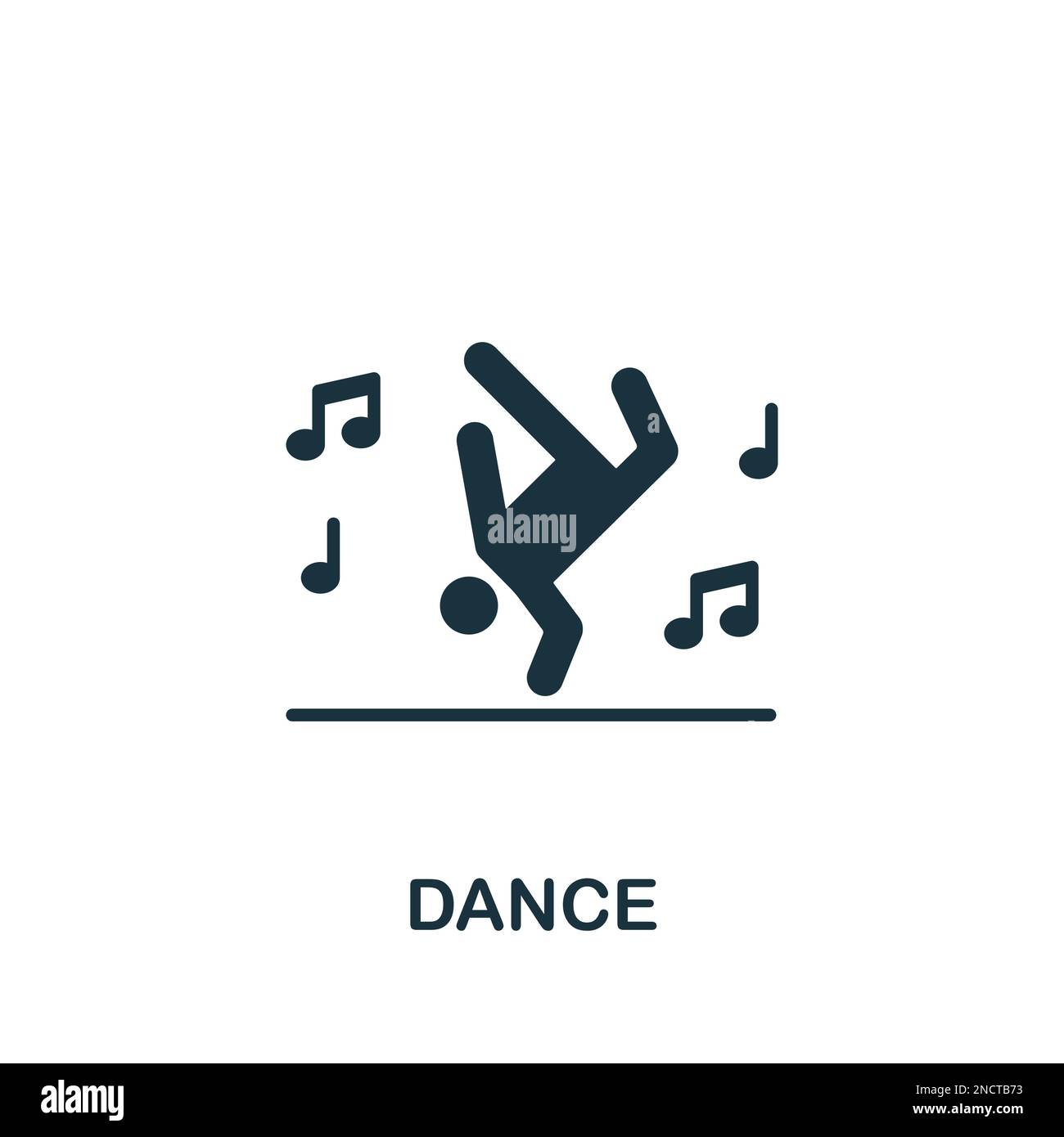 Dance icon. Monochrome simple sign from entertainment collection. Dance icon for logo, templates, web design and infographics. Stock Vector