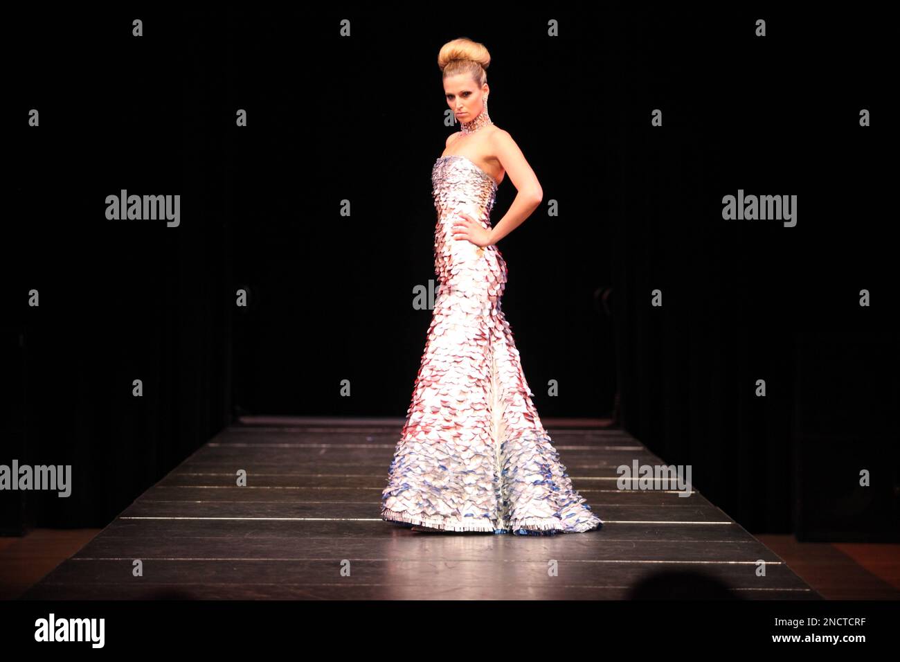 Stretching the limits of fashion, models don garments made of condoms at Project Inform's Evening of Hope event in San Francisco Wednesday night, October 27, 2010. The annual fashion show raises money Stretching the limits of fashion, models don garments made of condoms at Project Inform's Evening of Hope event in San Francisco Wednesday night, October 27, 2010. The annual fashion show raises money