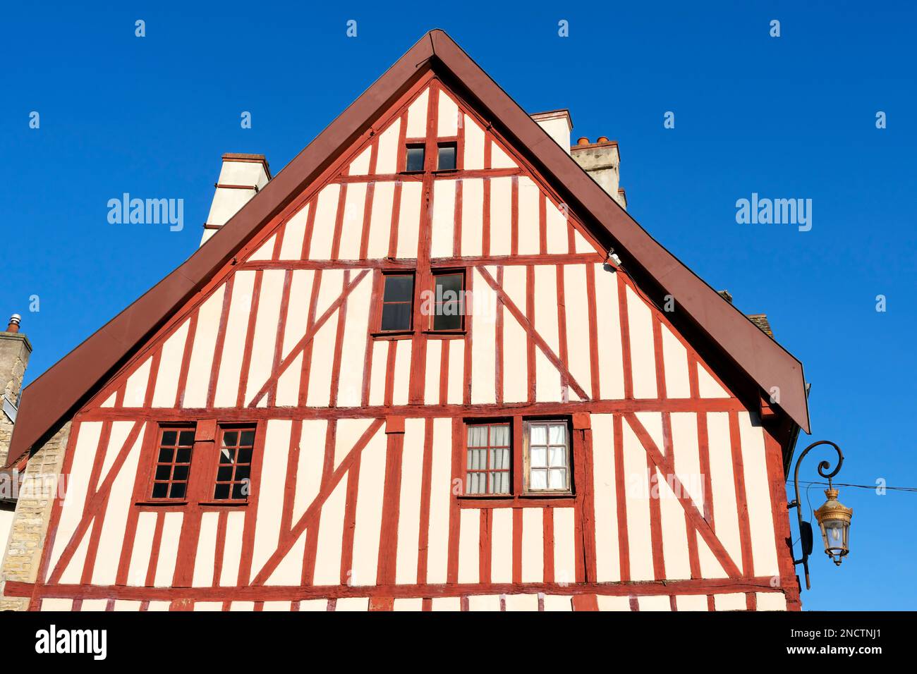 View of famous facade od old house in Dijon, France, Europe Stock Photo