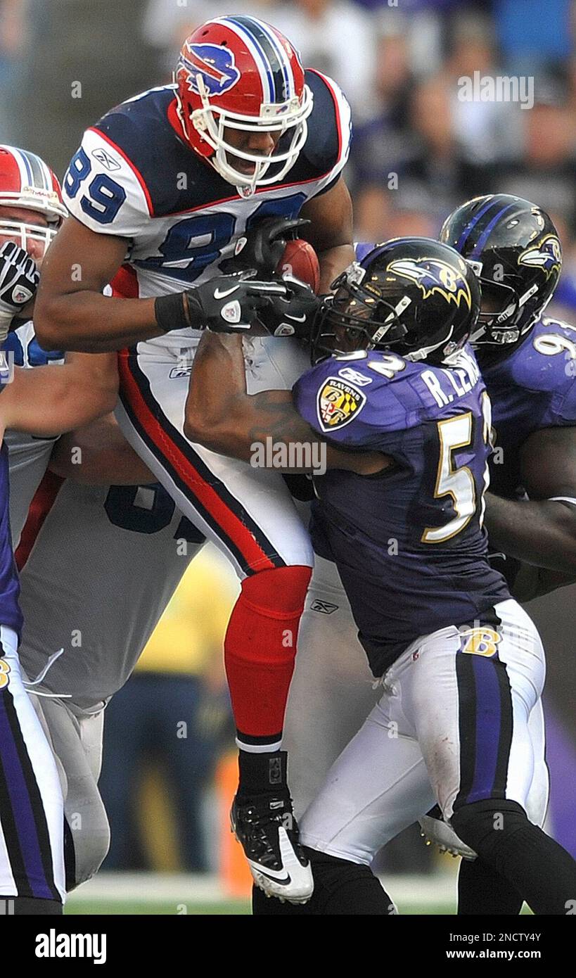 Baltimore Ravens linebacker Ray Lewis strips the ball from Buffalo