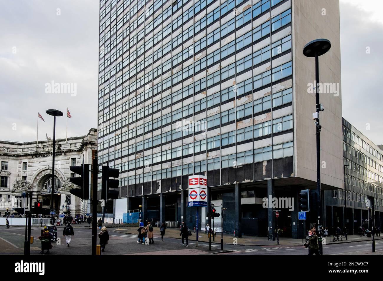 The Tower building next to Waterloo station along with Elizabeth House ...