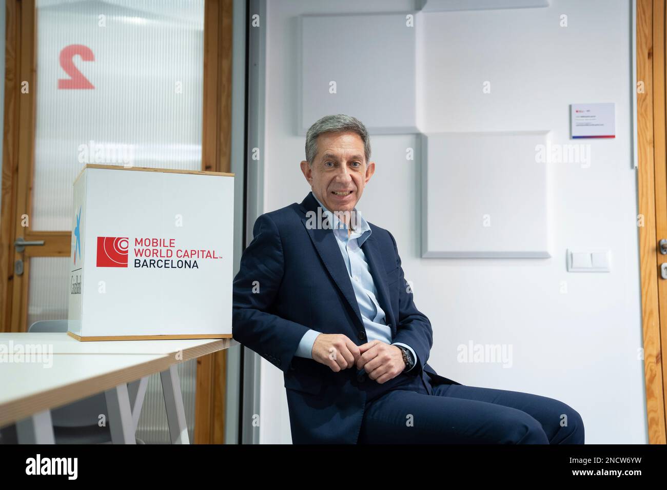 The CEO of the Mobile World Capital foundation, Francesc Fajula, poses  during an interview for Europa Press, at the MWCapital headquarters on  February 15, 2023, in Barcelona, Catalonia (Spain). Francesc Fajula has
