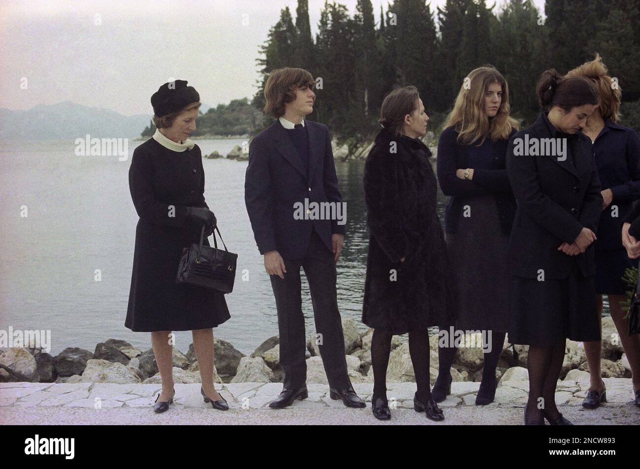 John F. Kennedy Jr. and his sister Caroline pictured with others at ...