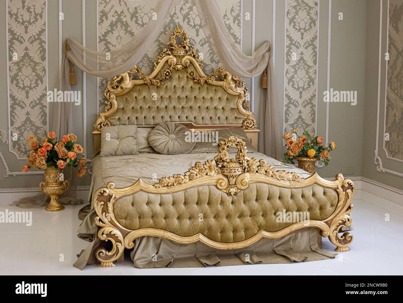 Bed room in classic italian hi res stock photography and images