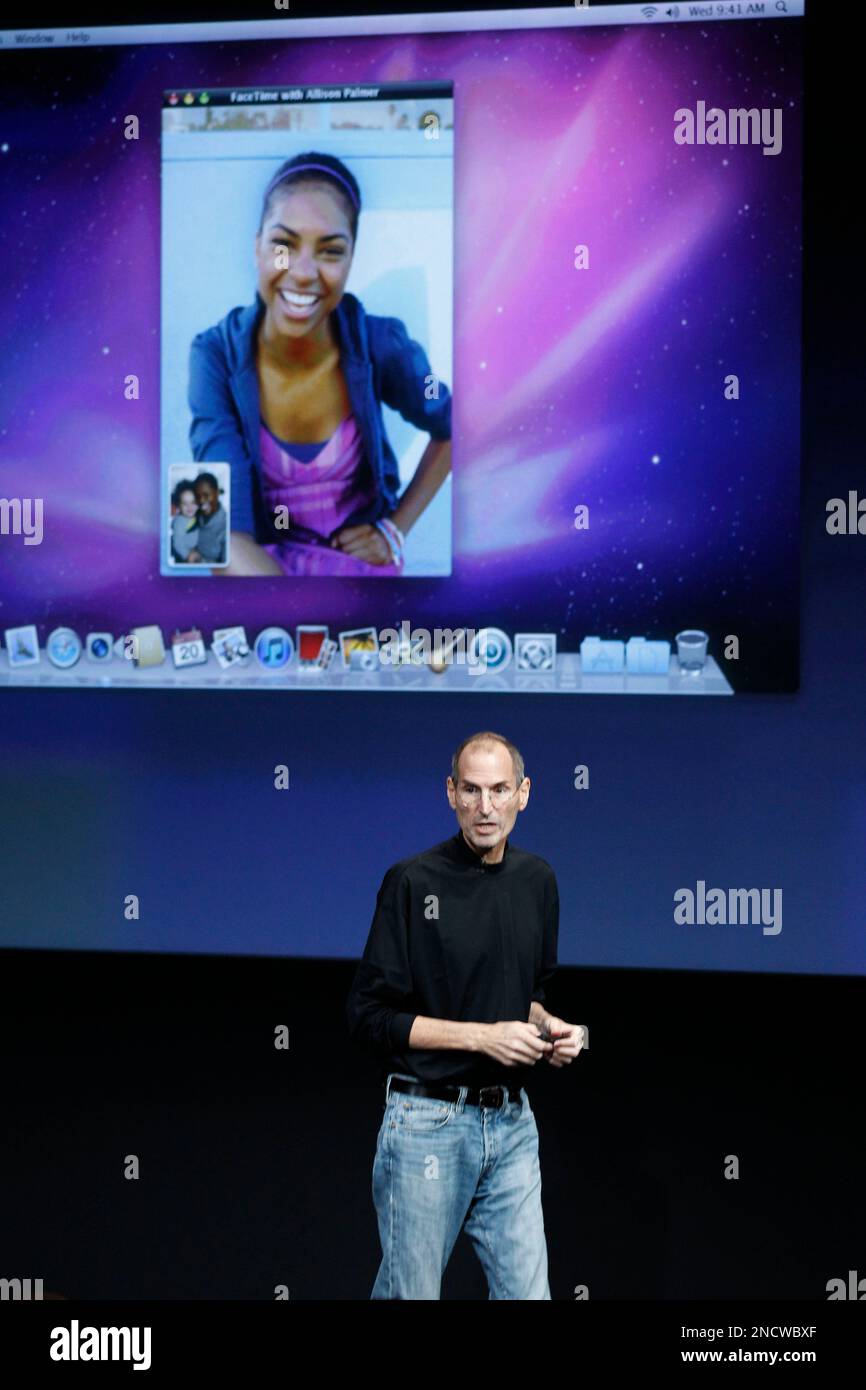 Apple CEO Steve Jobs talks about the Facetime app that can be used on the Mac to connect to
