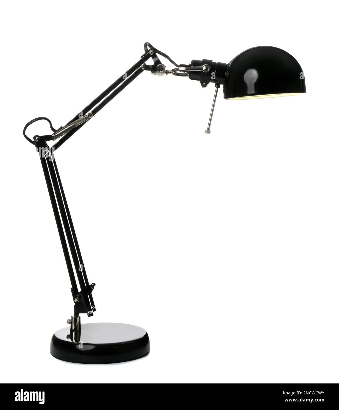 Stylish black table lamp isolated on white Stock Photo Alamy