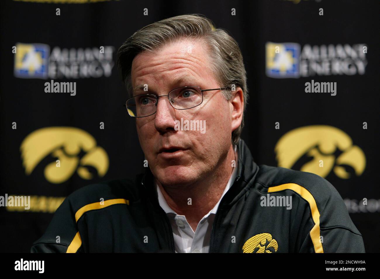 Iowa head coach Fran McCaffery speaks during Iowa's annual basketball