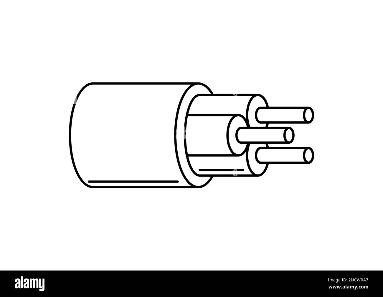 Illustration of electrical cable. Electrical lighting equipment