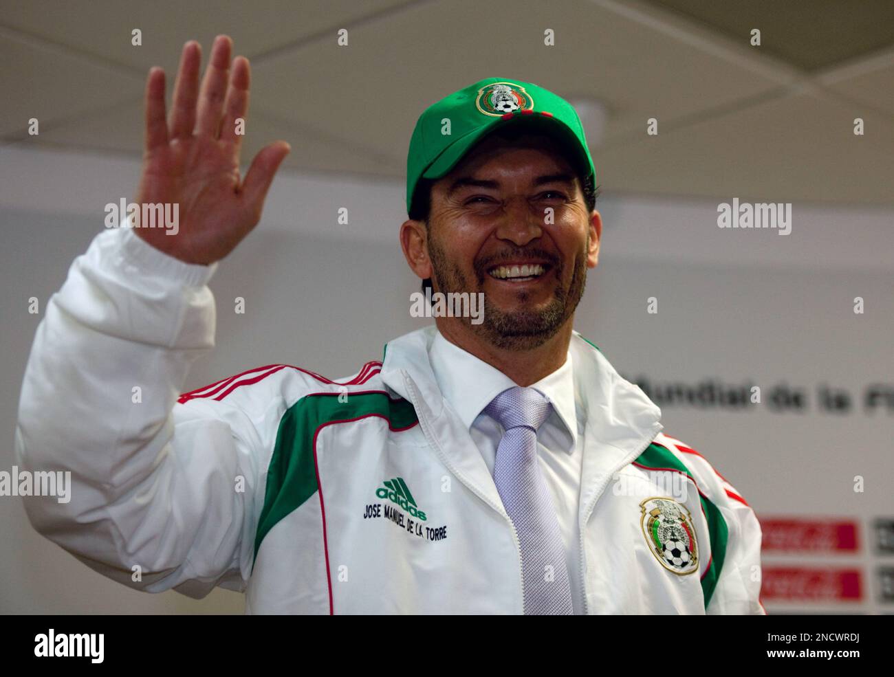 Mexico's Jose Manuel de la Torre, aka "Chepo de la Torre", waves and