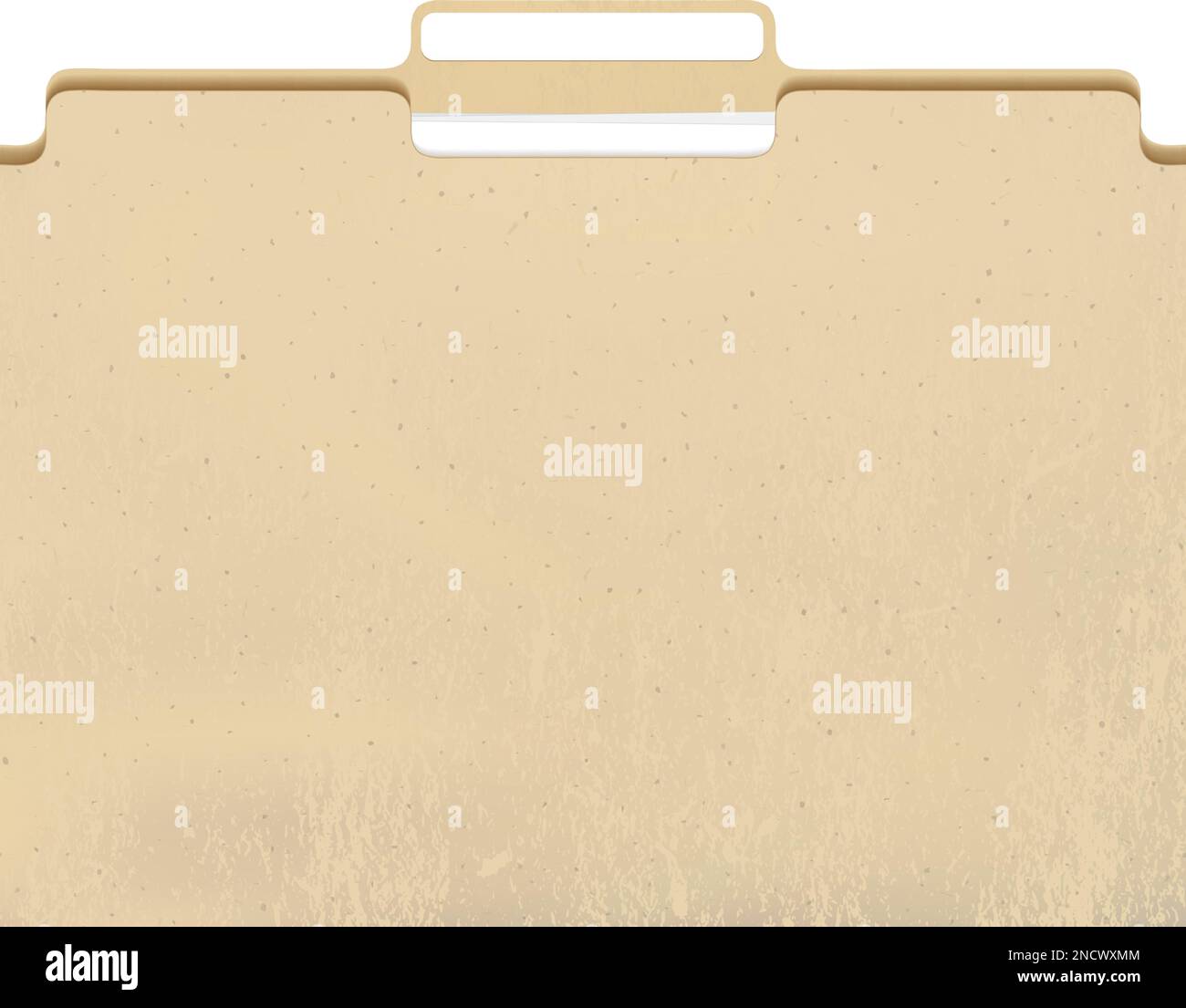 Manila folder with cut tab and papers isolated on white Stock Vector