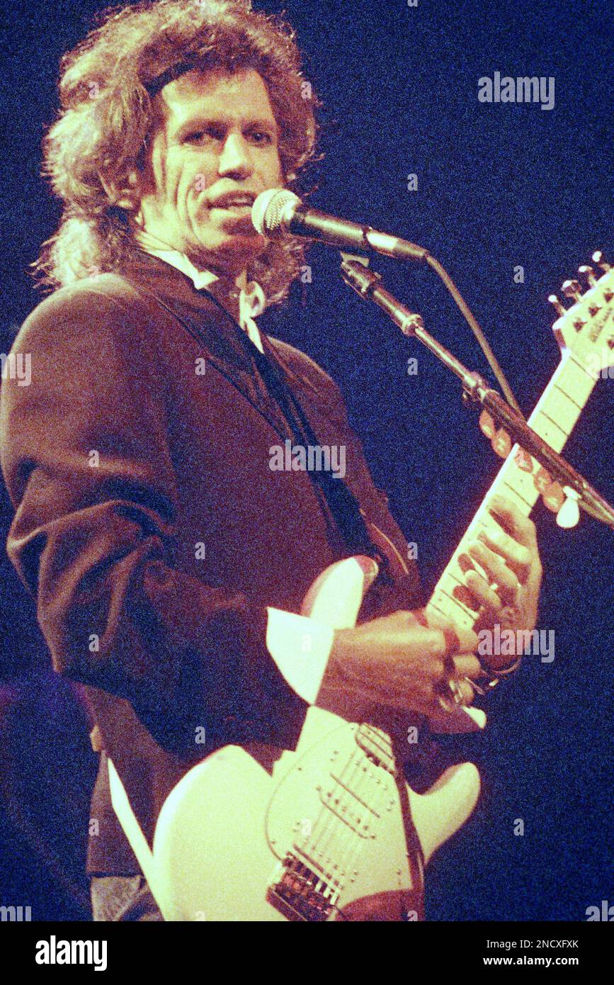 Keith Richards performs at Beacon Theater in New York, Nov. 1988