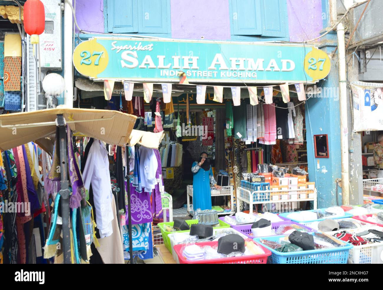 Malaysia Kuching clothes market in city centre Stock Photo Alamy