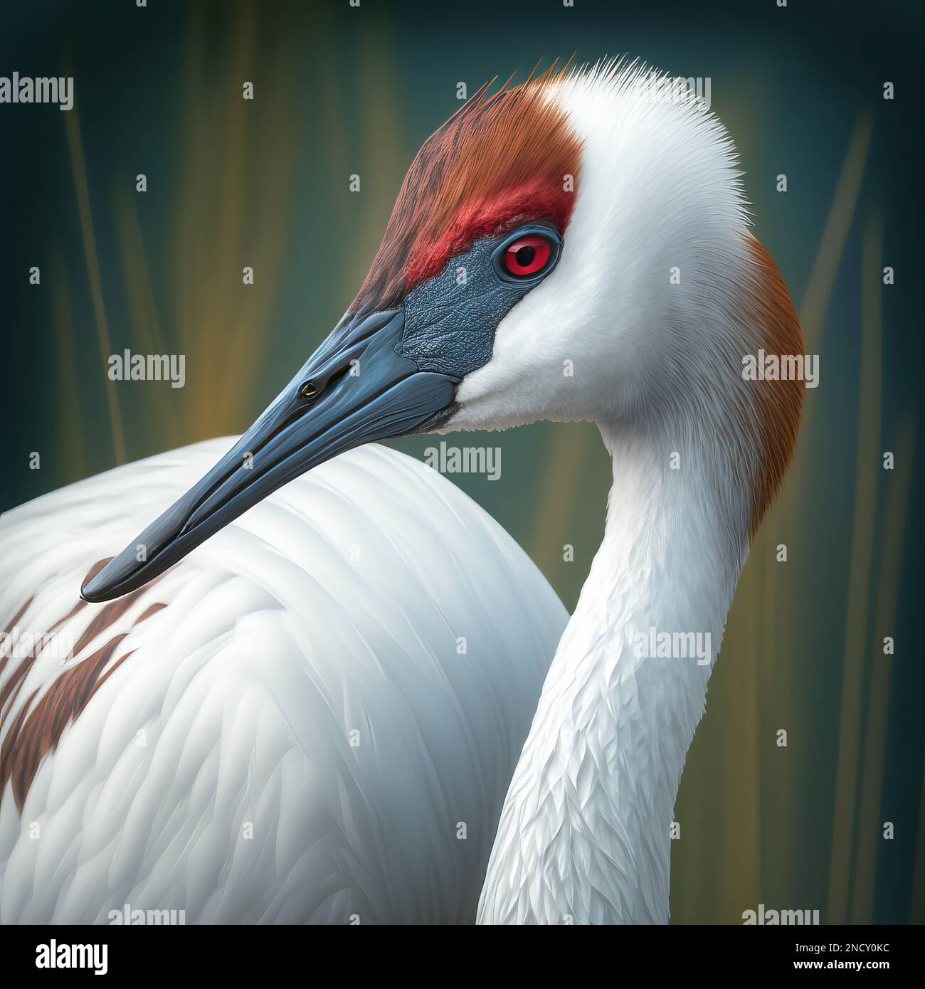 An AI generated illustration of American white crane Stock Photo
