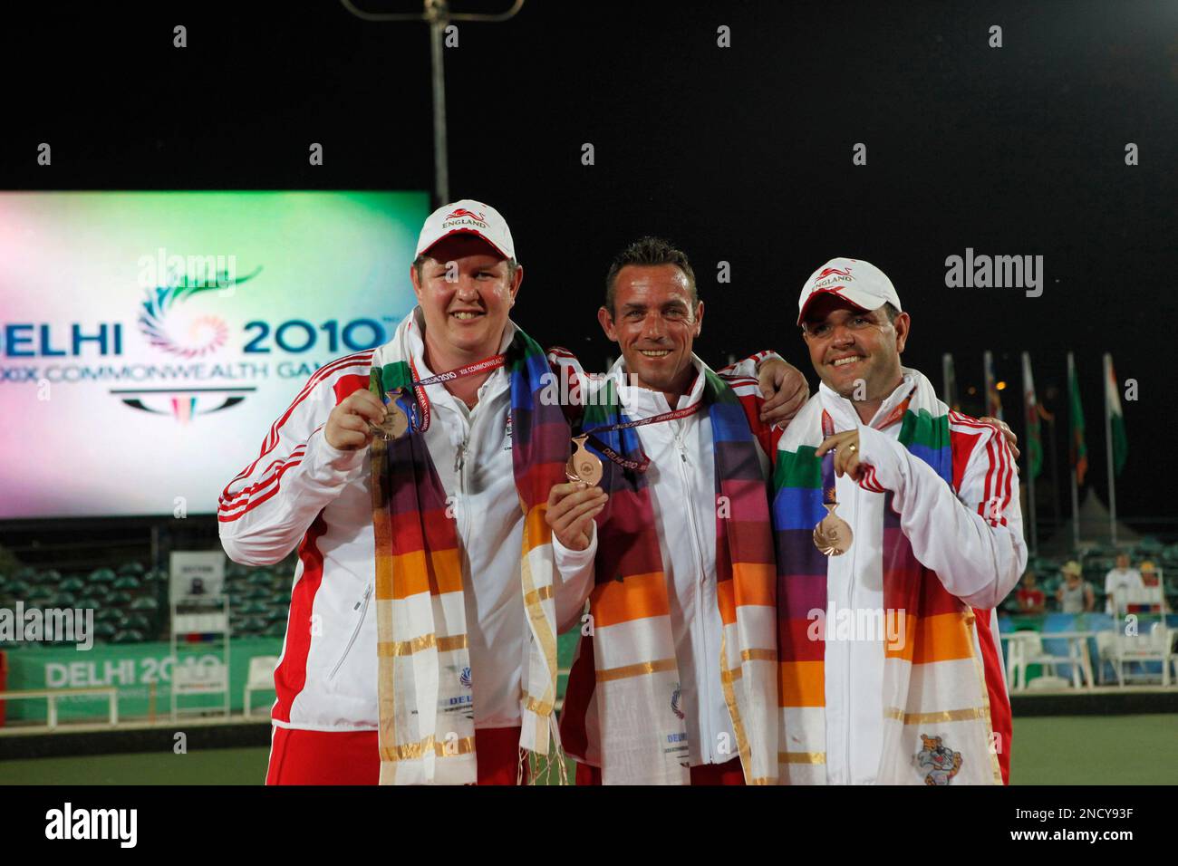 England's men's team members, Rob NewMan, Mark Bantock and Graham