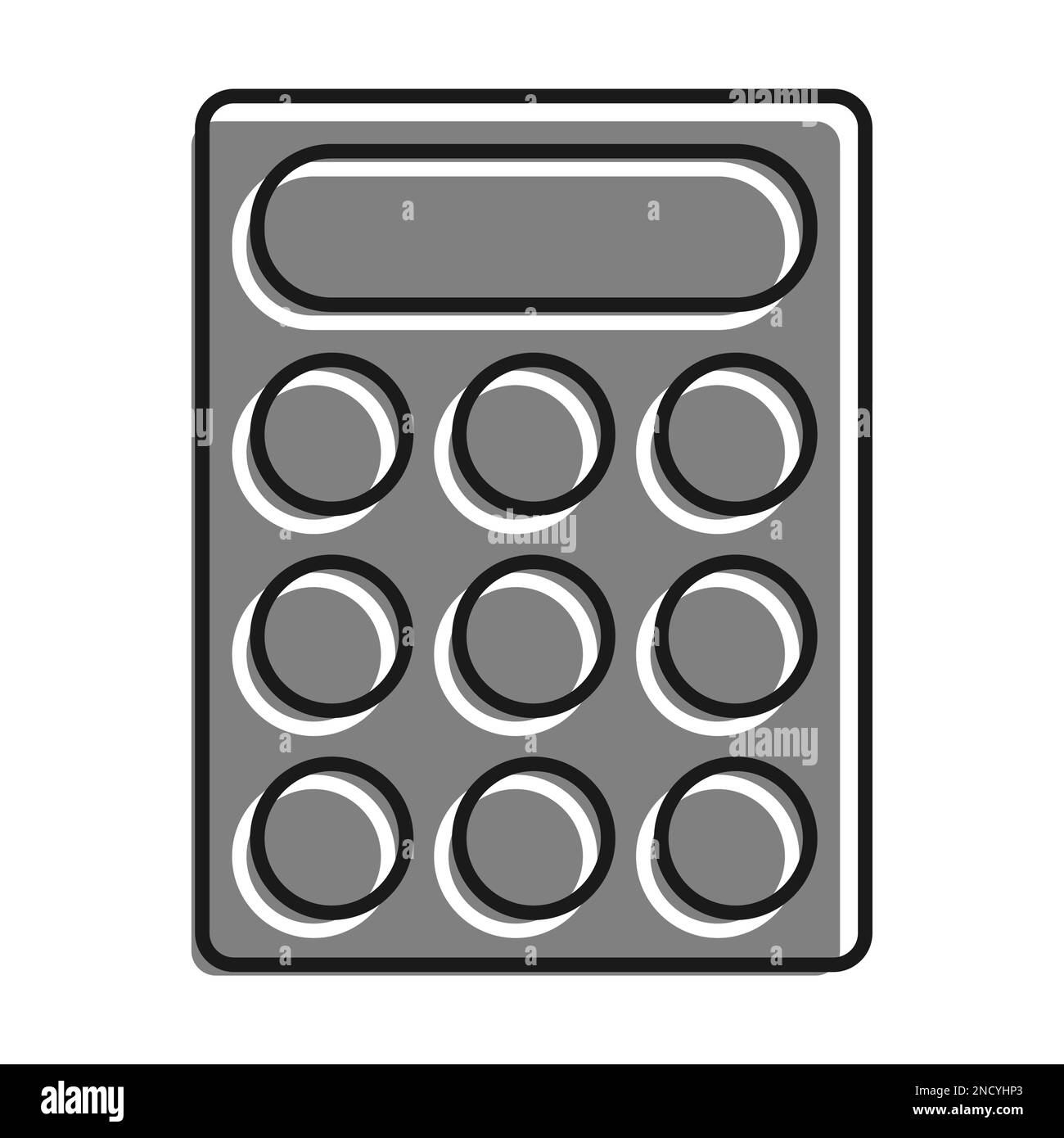 Linear filled with gray color icon. Learning Tools. Calculation Of