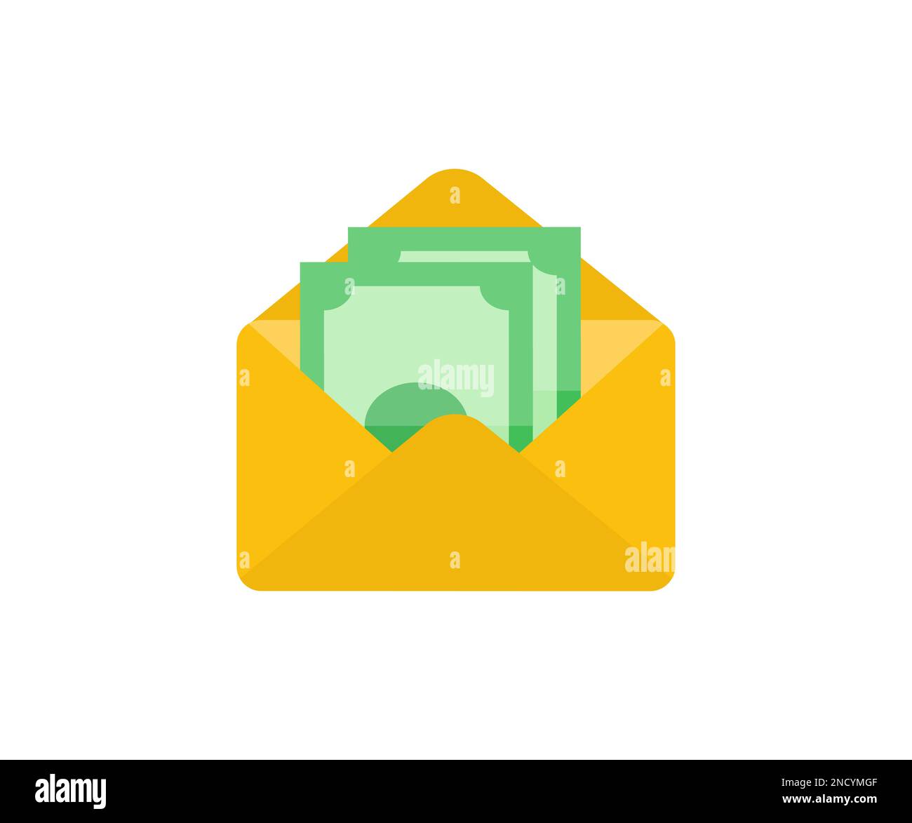 Money in envelope logo design. Money cash mail. American dollar bills