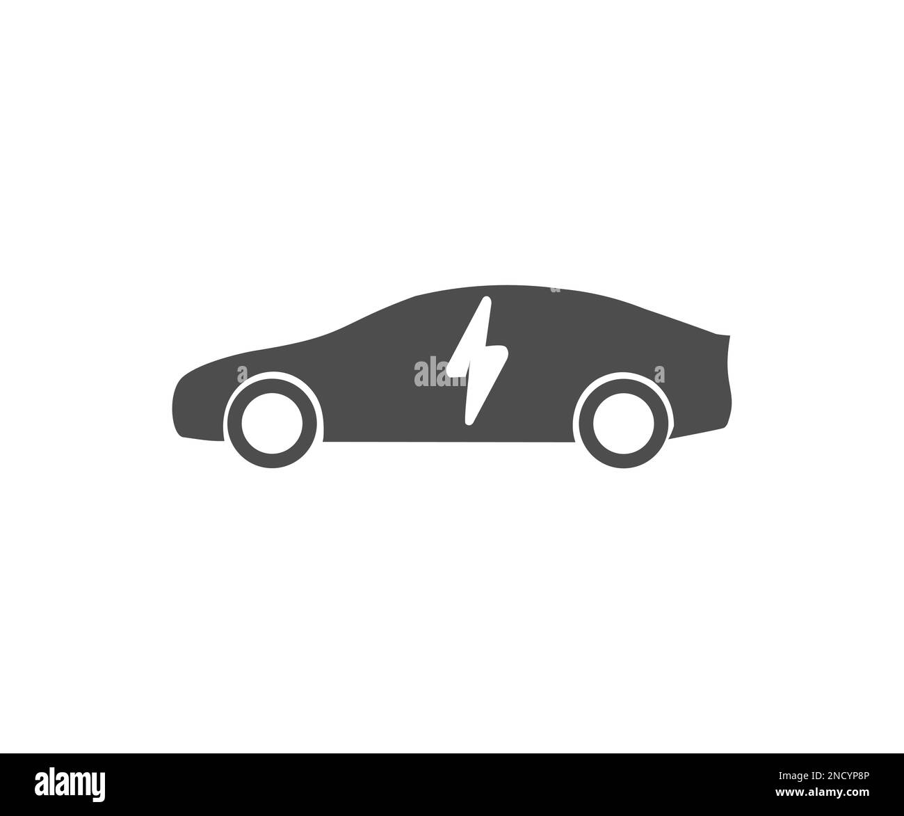 Electric car icon design. Electro car silhouette. EV Electric vehicle