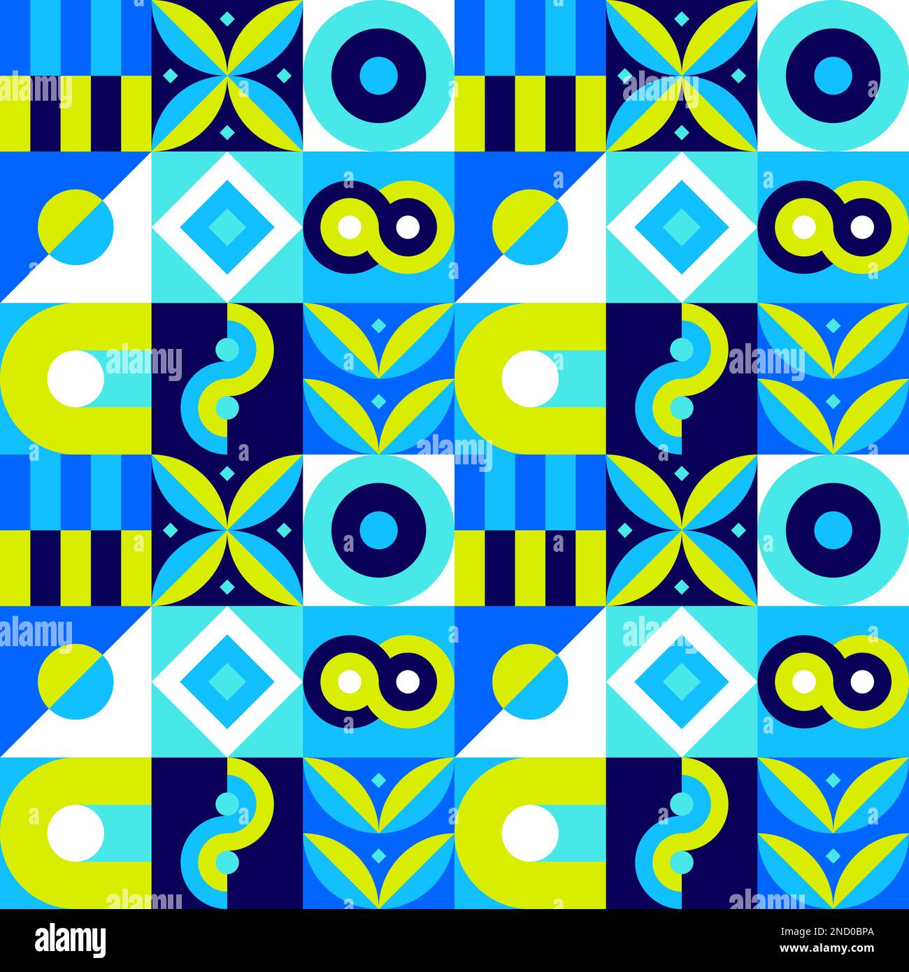 Blue Geometric Square Seamless Pattern Stock Vector Image & Art - Alamy