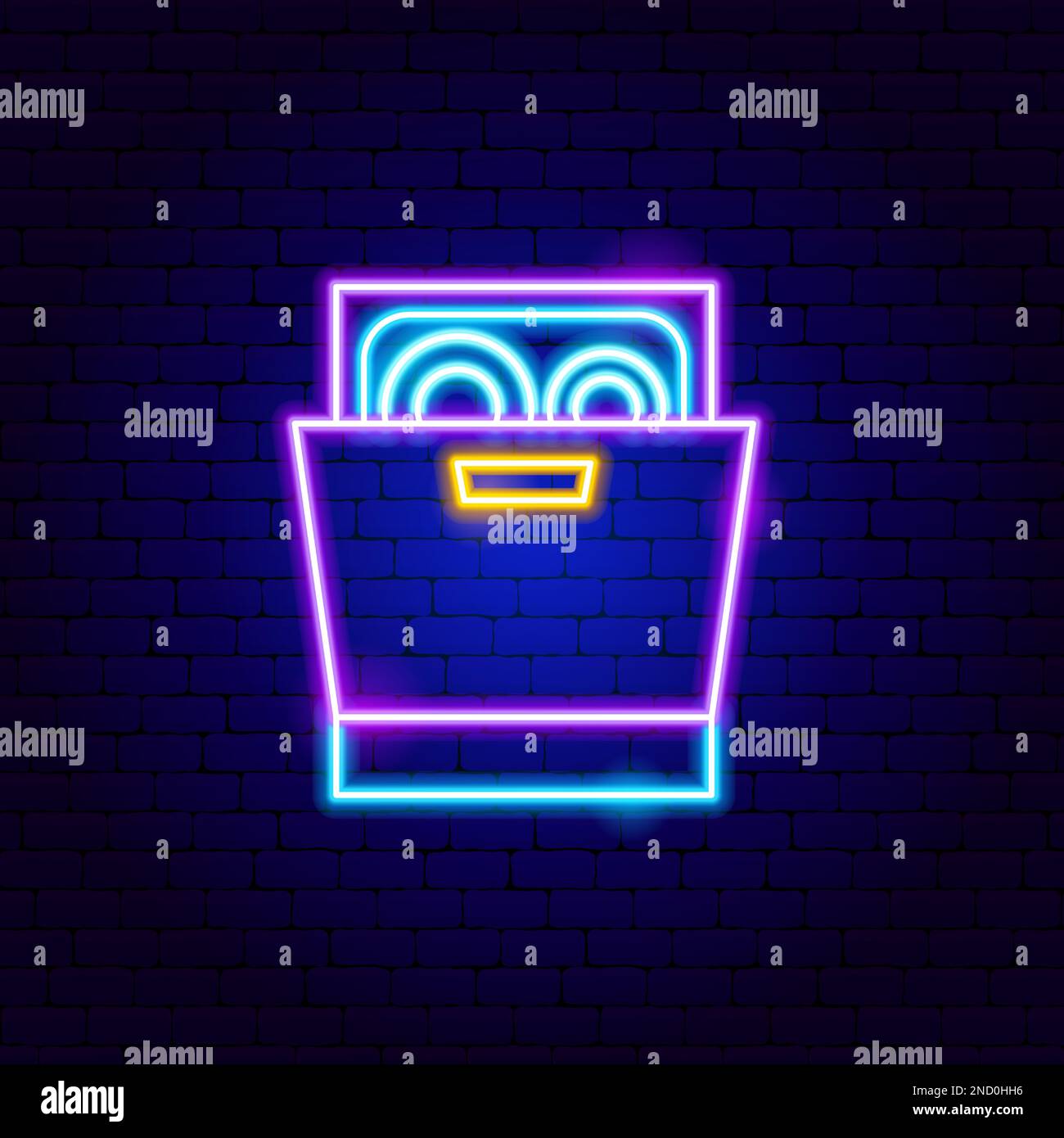 Dishwasher Neon Sign Stock Vector Image & Art Alamy