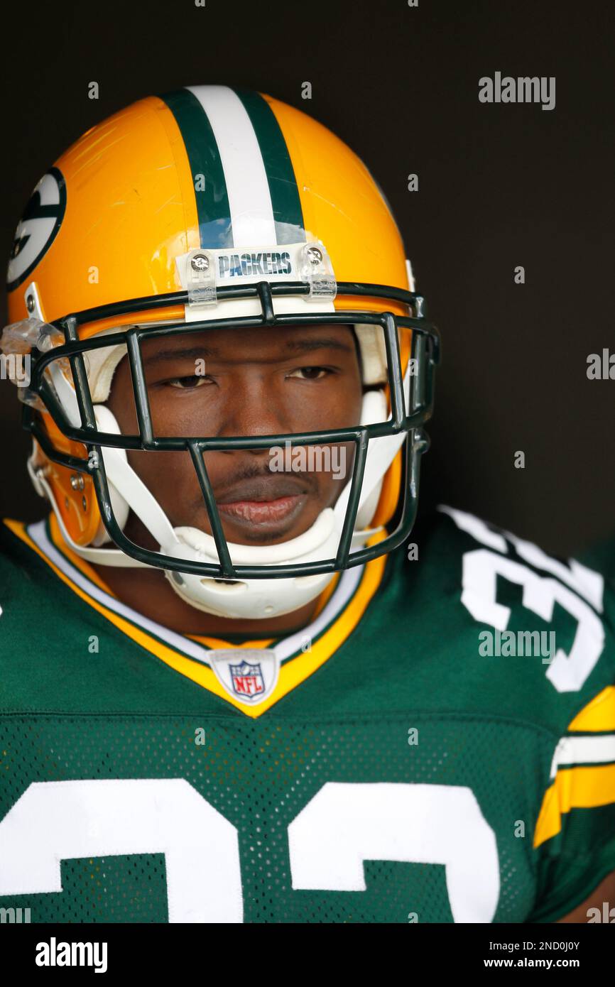 Green Bay Packers' Brandon Jackson waits to be introduced before an NFL  football game against the Detroit Lions Sunday, Oct. 3, 2010, in Green Bay,  Wis. (AP Photo/Mike Roemer Stock Photo - Alamy