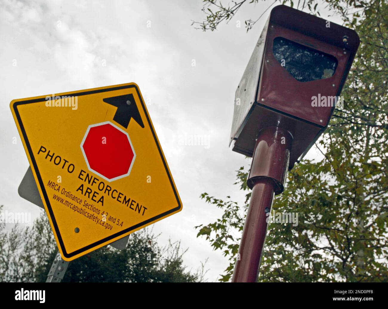 This photo taken Sept. 28, 2010 shows a photoenforced stop sign camera
