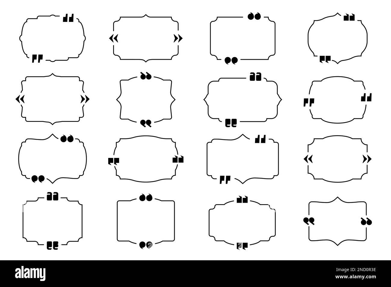 Big set of quote text vintage labels frames in a flat design. Quote