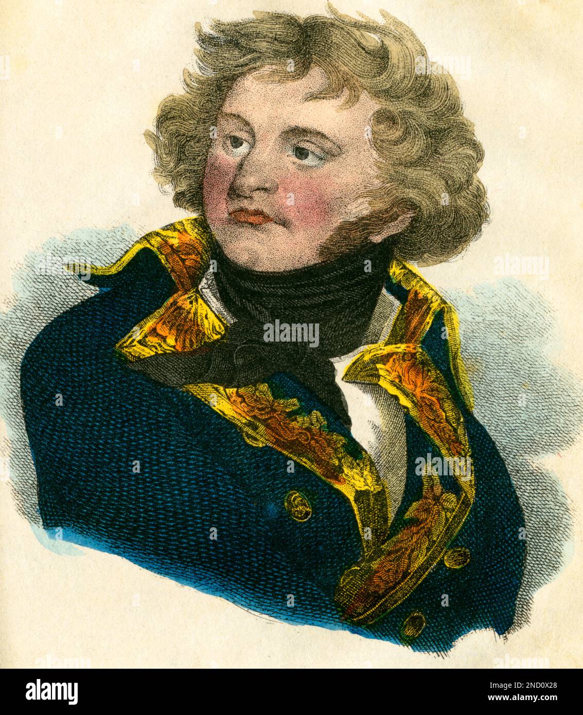 Europa, Frankreich, Straßburg, Jean-Baptiste Kléber, französischer General, ermordet in Ägypten, Lithography aus : ' Geschichte Napoleon´s von der Wiege bis zum Grab ', bearbeitet von C.T.Heyne, 1. Band, Lith. Anstalt von F.W.Goedsche und Steinmetz in Meissen, Verlag Goedsche & Comp., Chemnitz, 1840.  /  Europe, France,  Strasbourg, Jean-Baptiste Kléber, French general, murdered in Egypt, lithography from : ' Geschichte Napoleon´s von der Wiege bis zum Grab '  ( the history of Napoleon from the cradle to the grave ), by C.T. Heyne, volume 1 , Lithographische Anstalt von F.W. Goedsche und Stein Stock Photo