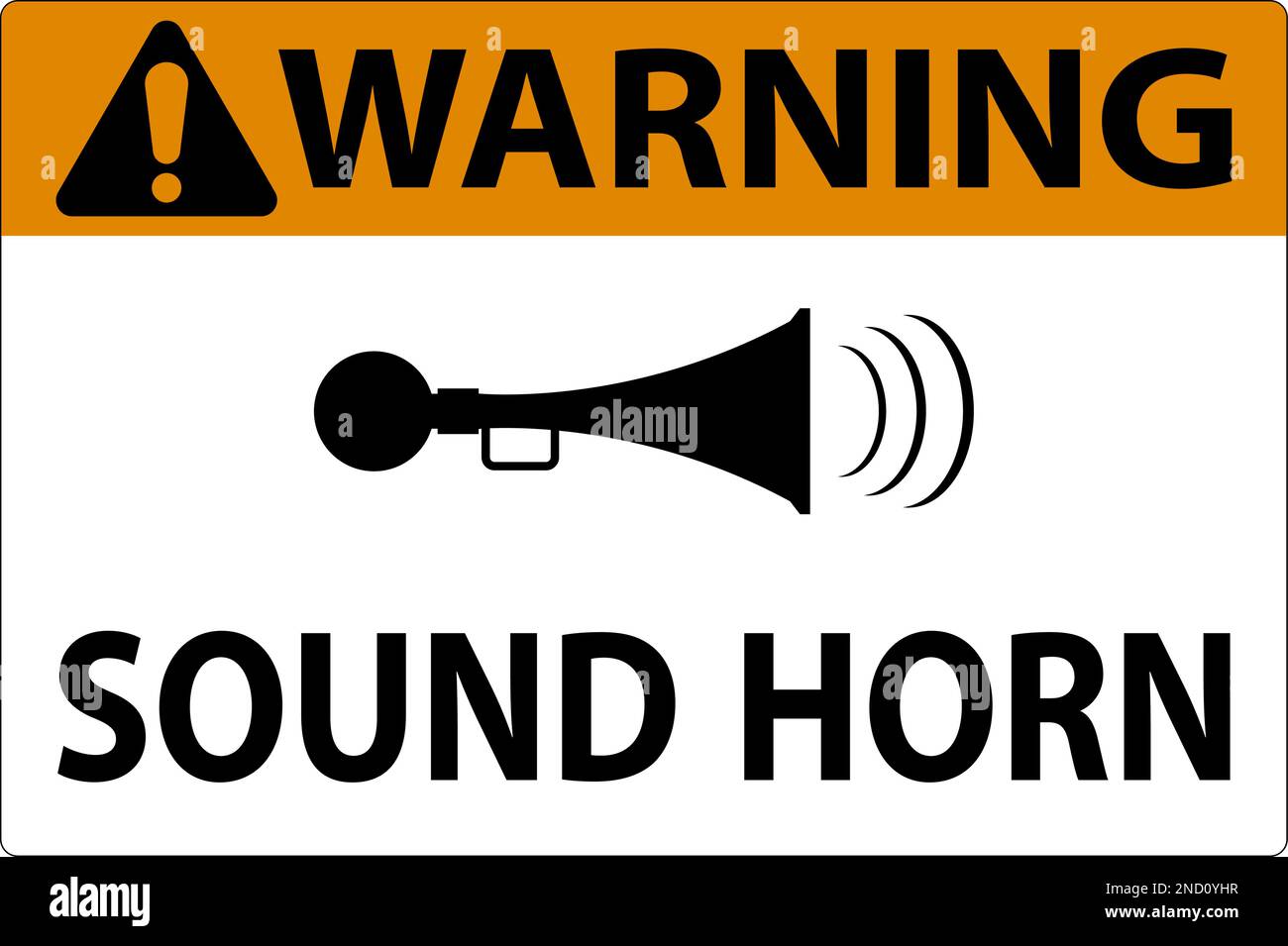Warning Sound Your Horn Symbol Sign On White Background Stock Vector