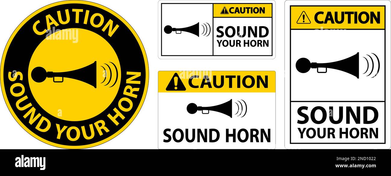 Caution Sound Your Horn Symbol Sign On White Background Stock Vector