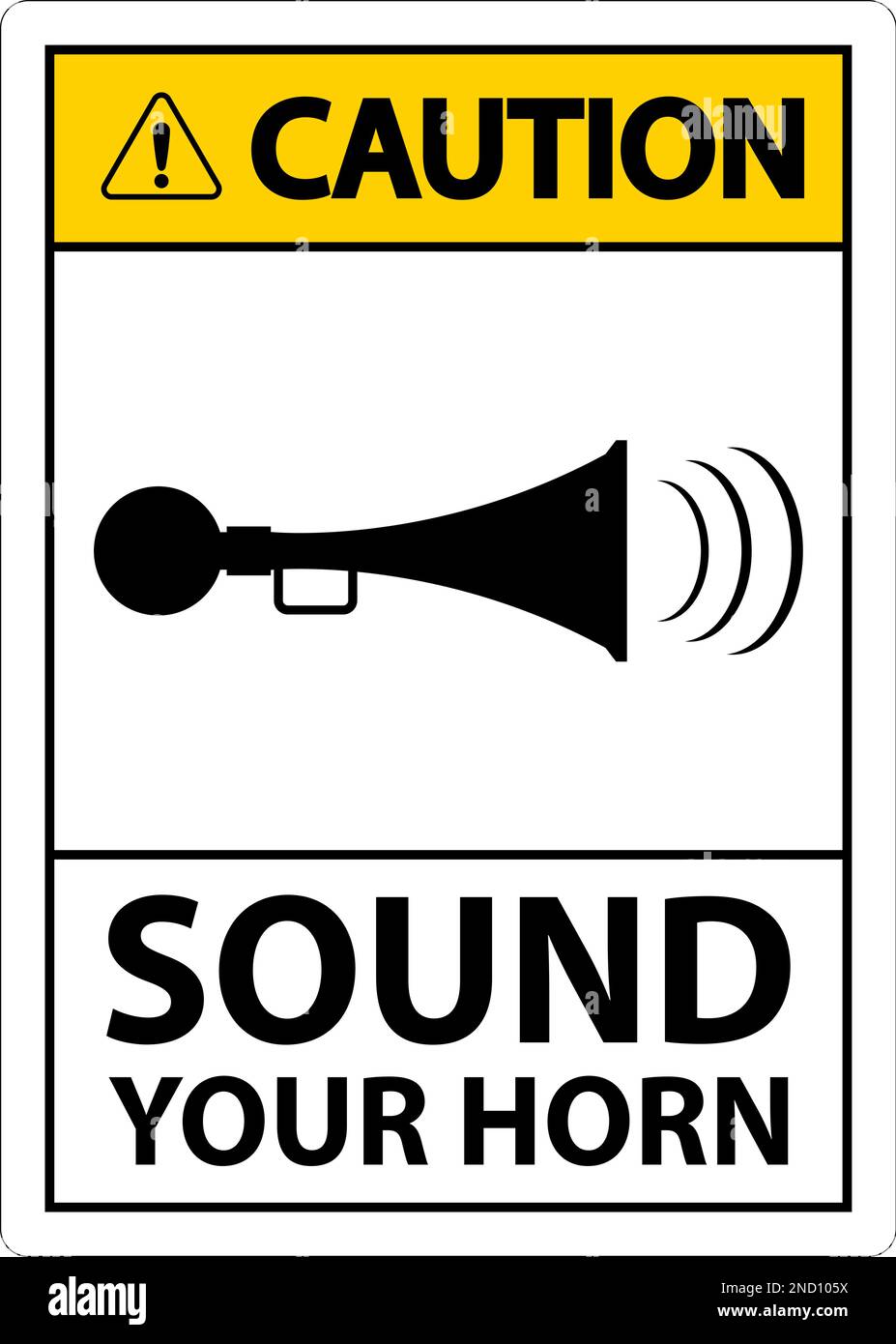 Caution Sound Your Horn Symbol Sign On White Background Stock Vector