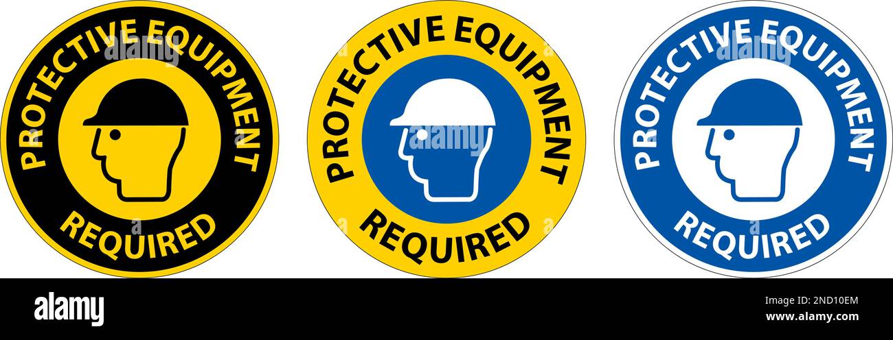Symbol Floor Sign, Protective Equipment Required Stock Vector Image ...