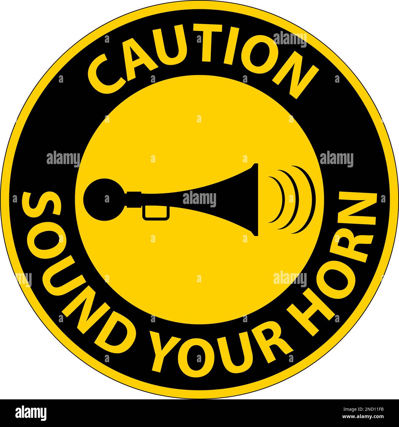 Caution Sound Your Horn Symbol Sign On White Background Stock Vector
