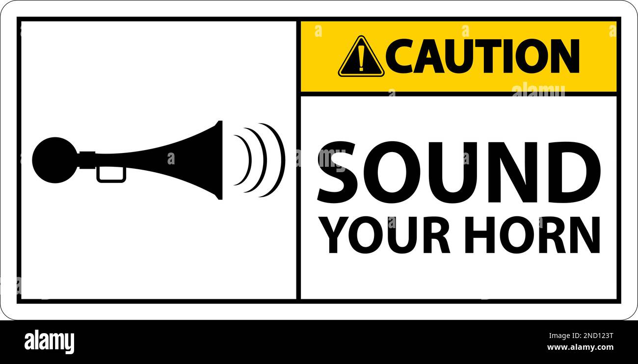 Caution Sound Your Horn Symbol Sign On White Background Stock Vector