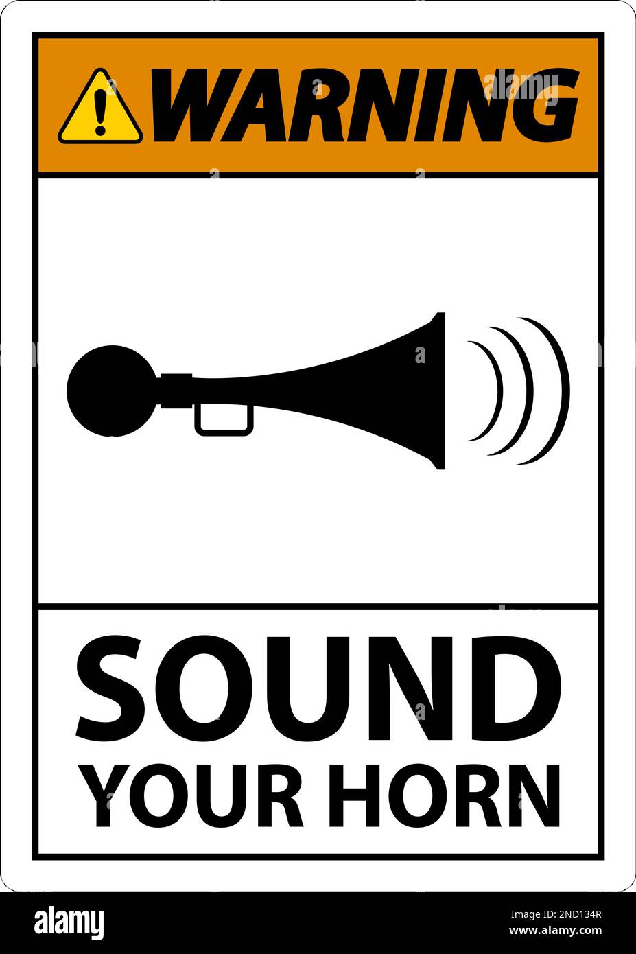 Warning Sound Your Horn Symbol Sign On White Background Stock Vector