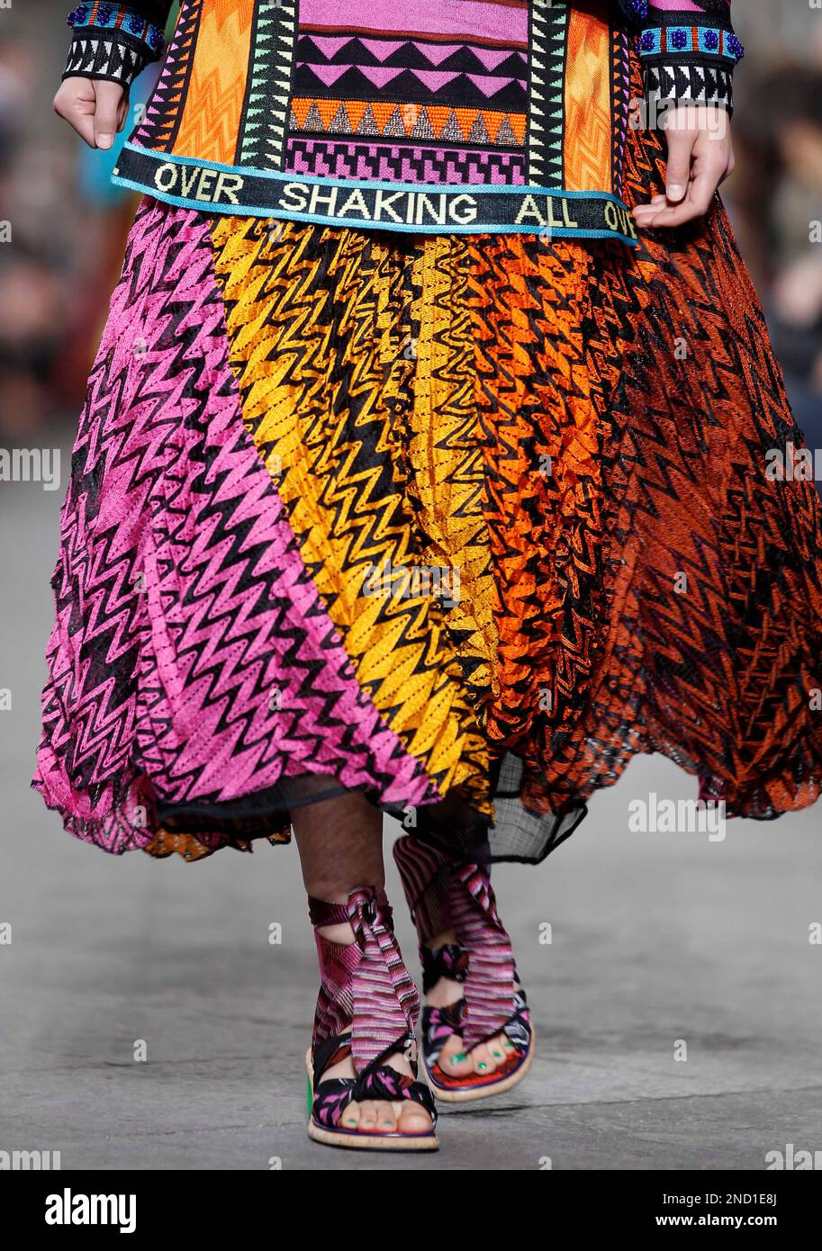 A model shows a creation part of the Missoni Spring-Summer 2011 fashion  collection, during the fashion week in Milan, Italy, Sunday, Sept. 26,  2010. (AP Photo/Luca Bruno Stock Photo - Alamy