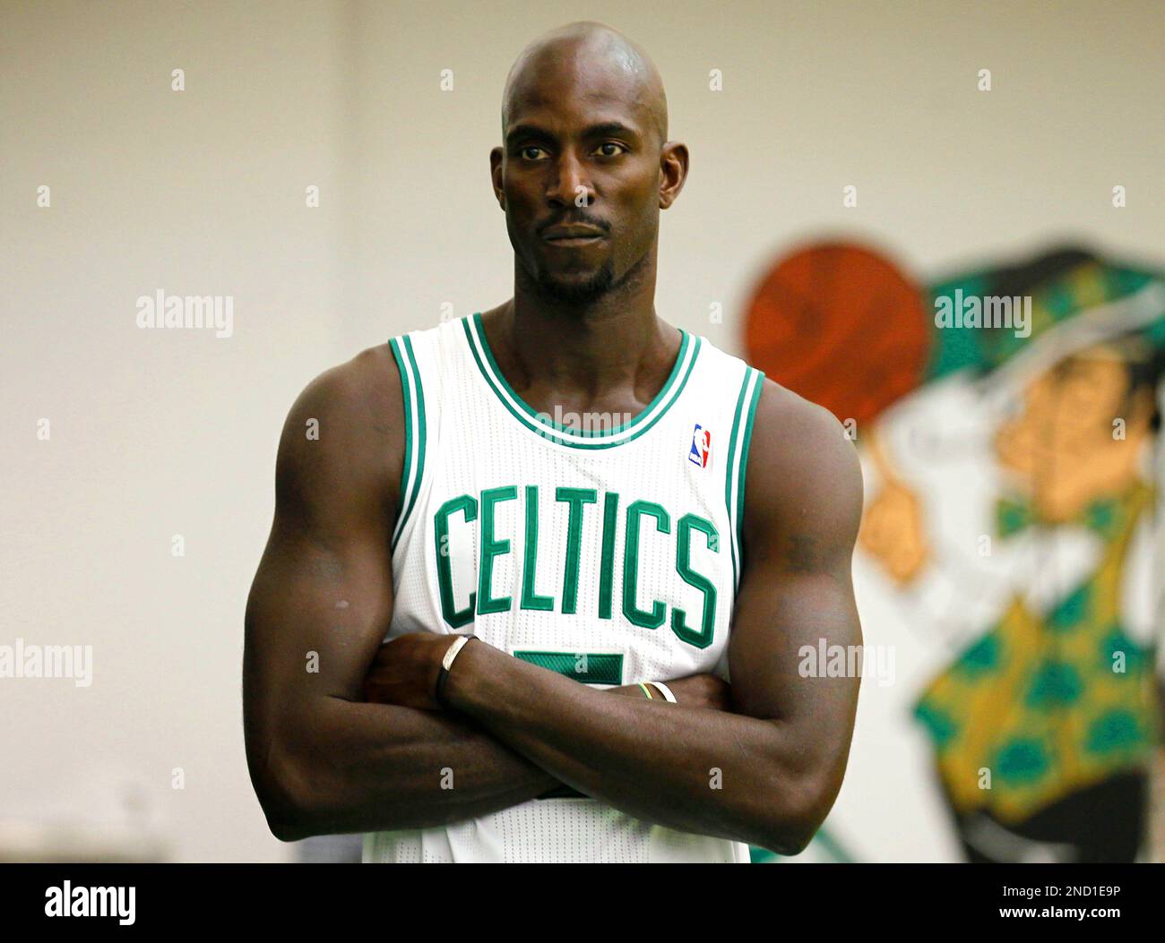 Boston Celtics' Kevin Garnett during media day in Waltham