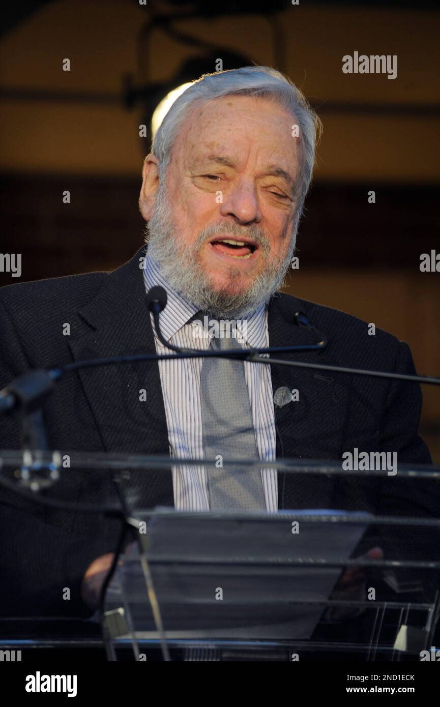FILE - In this Sept. 15, 2010 file photo, Stephen Sondheim speaks