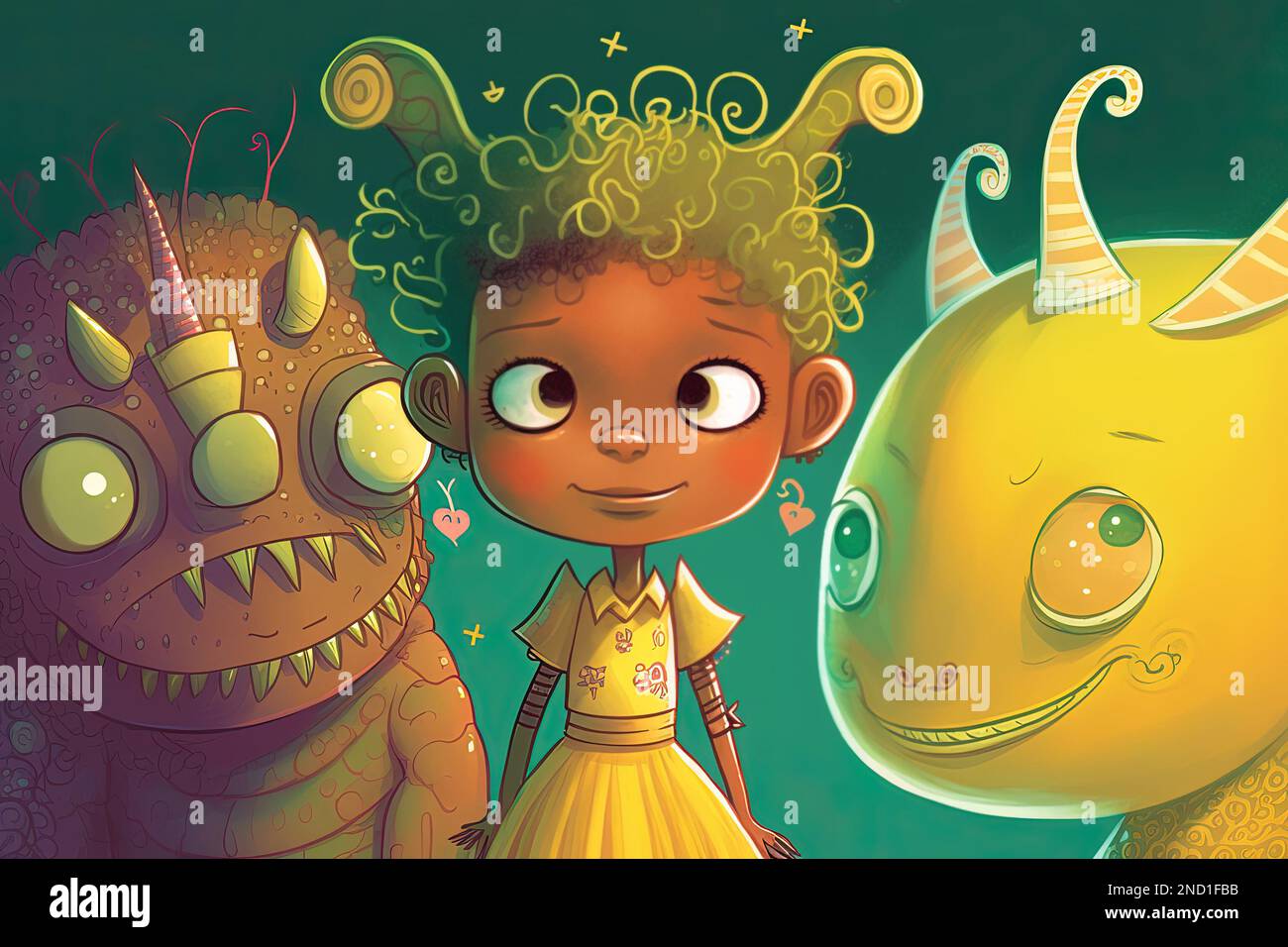 child drawing fairy tale Stock Photo - Alamy