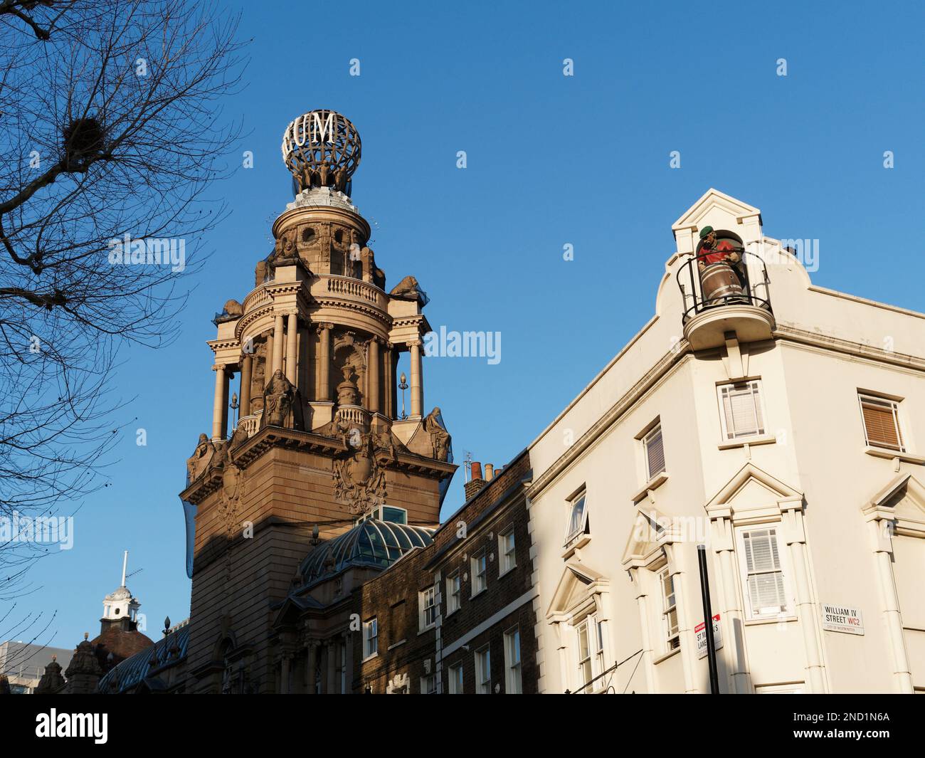 Looking towards St Martins Lane in London including The Bulls Head Pub