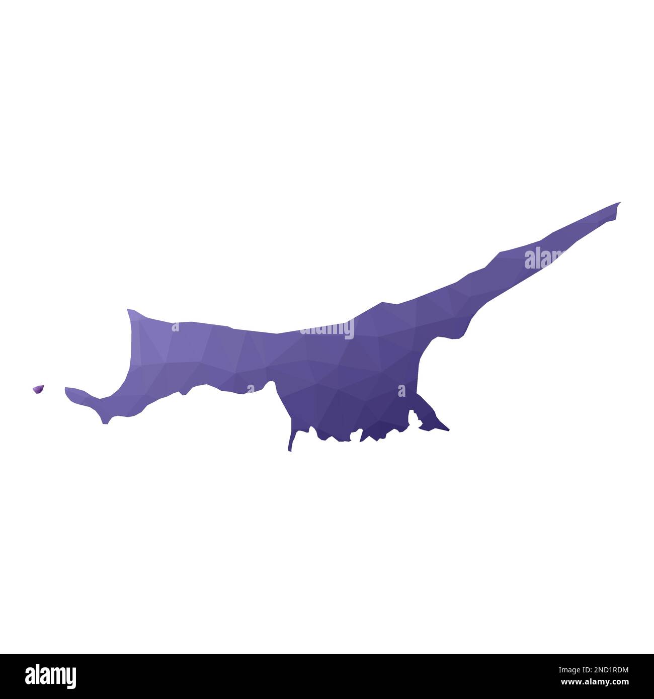 Northern Cyprus map. Geometric style country outline. Fascinating 