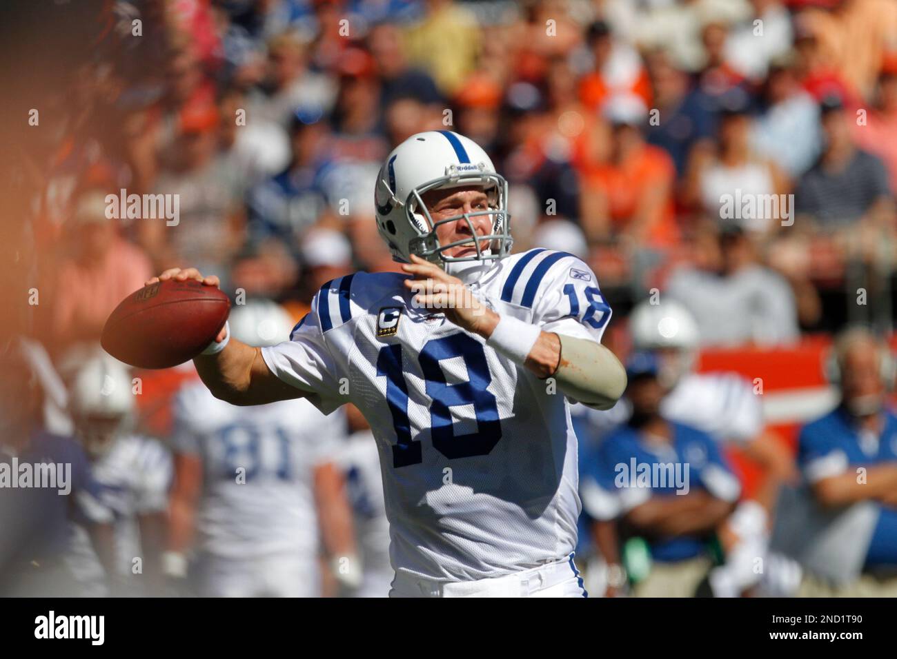 Indianapolis Colts quarterback Peyton Manning (18) during the