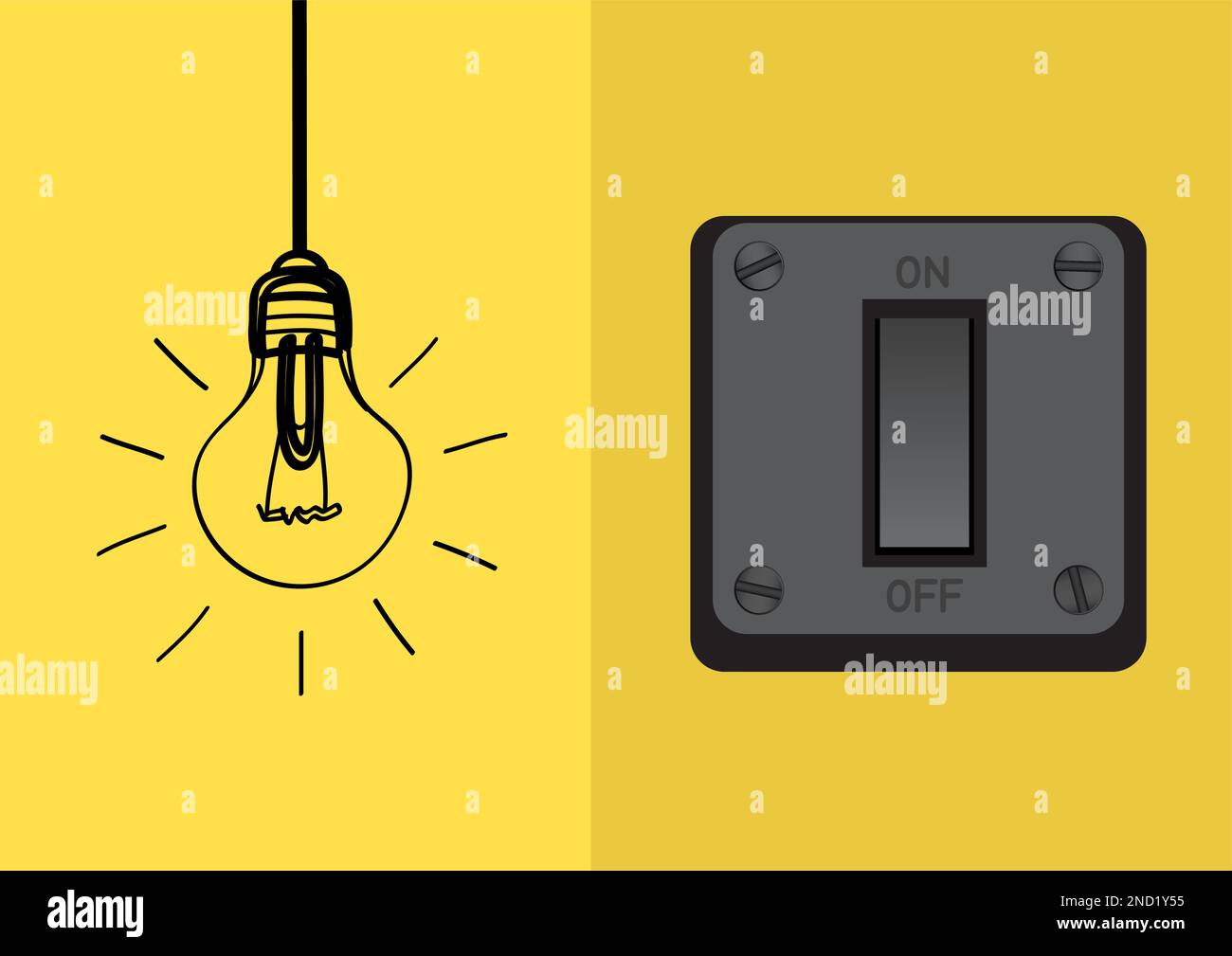 Cartoon turn on light switch hires stock photography and images Alamy