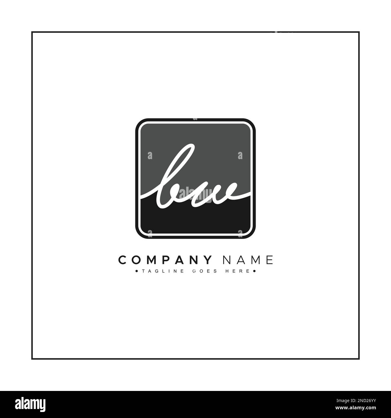 Simple Signature Logo for Alphabet BW - Handwritten Signature for Photography and Fashion Business Stock Vector