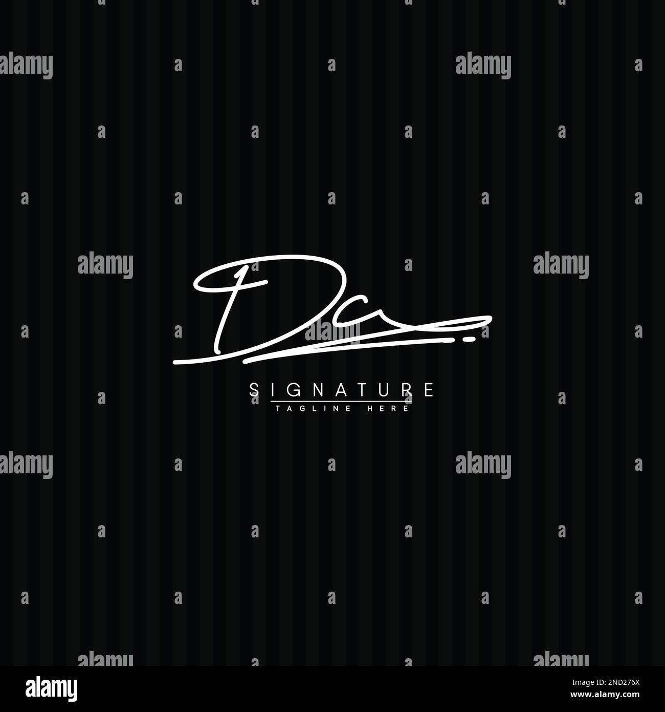 Simple Signature Logo for Alphabet DC - Handwritten Signature for ...