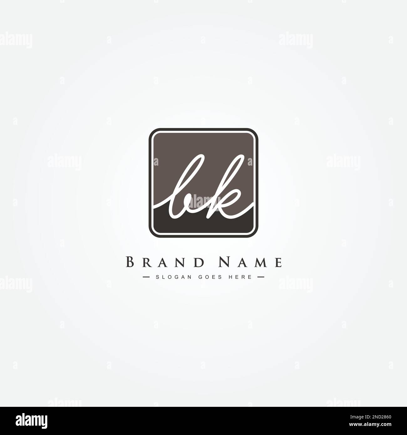 BK Simple Signature Logo - Handwritten Vector Template for B and K Logo ...