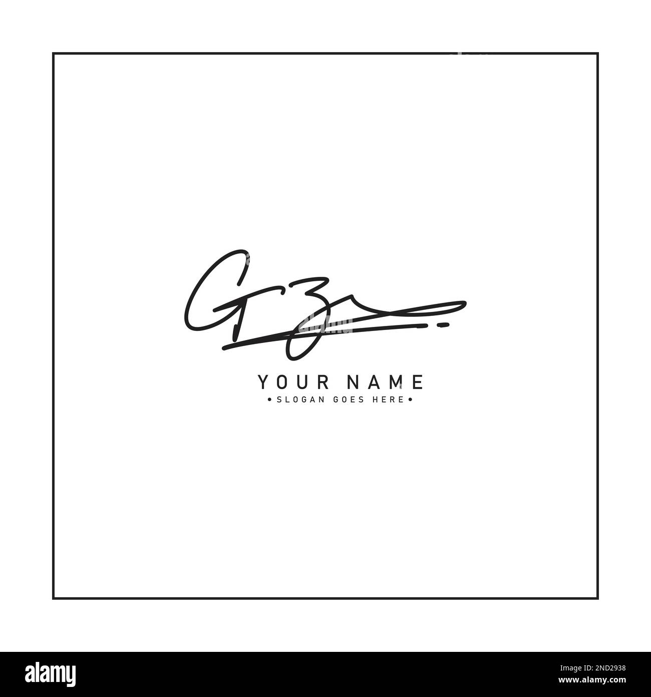 Simple Signature Logo for Alphabet GZ - Handwritten Signature for Photography and Fashion Business Stock Vector
