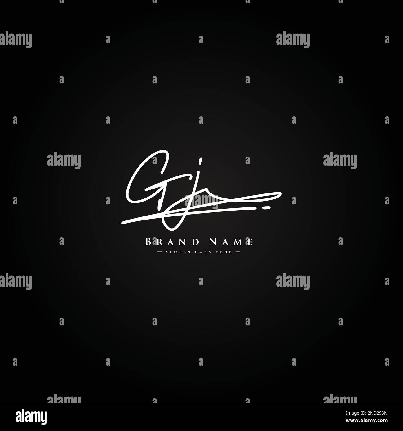 Handwritten Signature logo for Initial Letter GJ Vector Logo Template