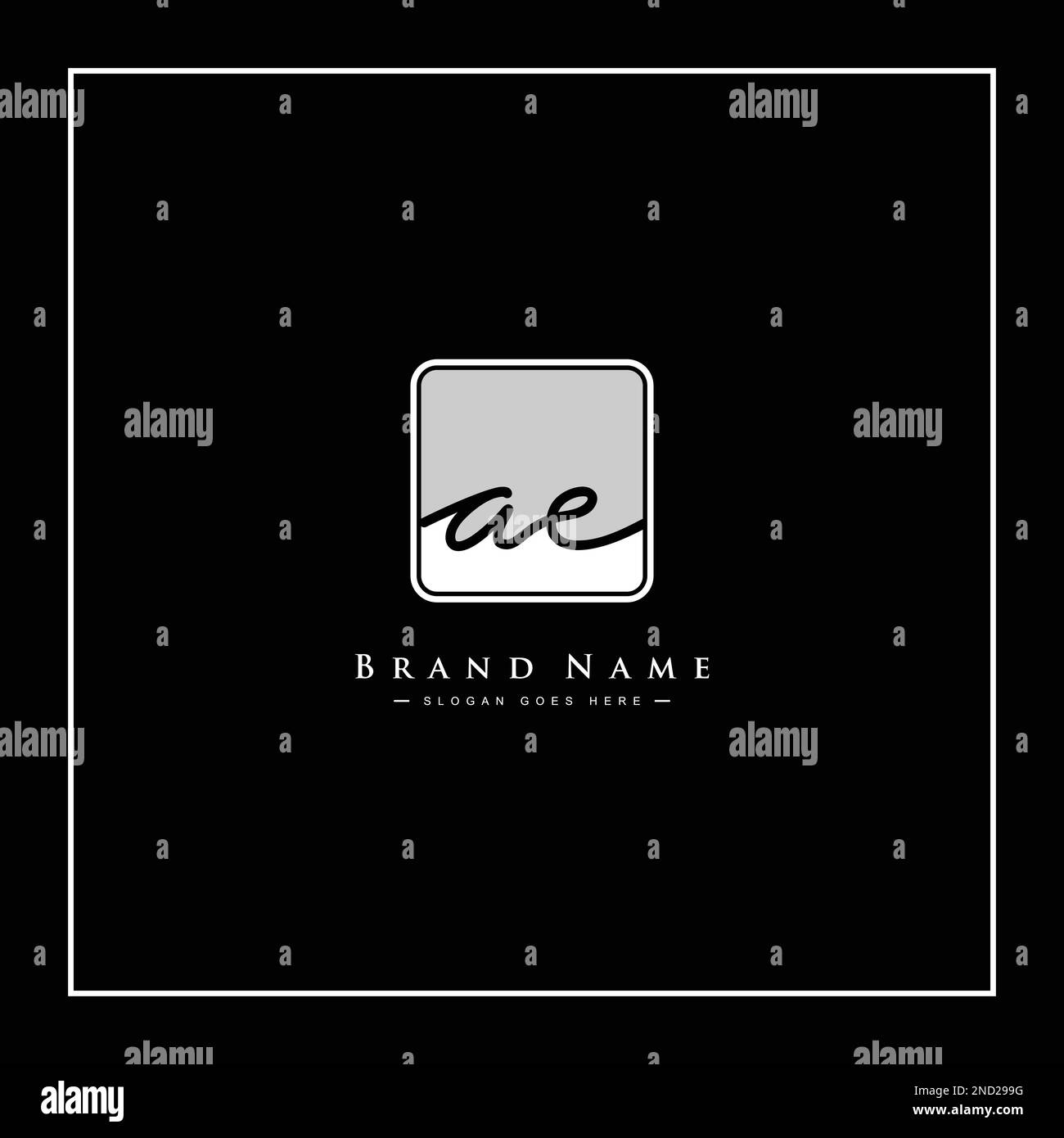 AE Handwritten Signature logo - Vector Logo Template for Beauty, Fashion and Photography Business Stock Vector