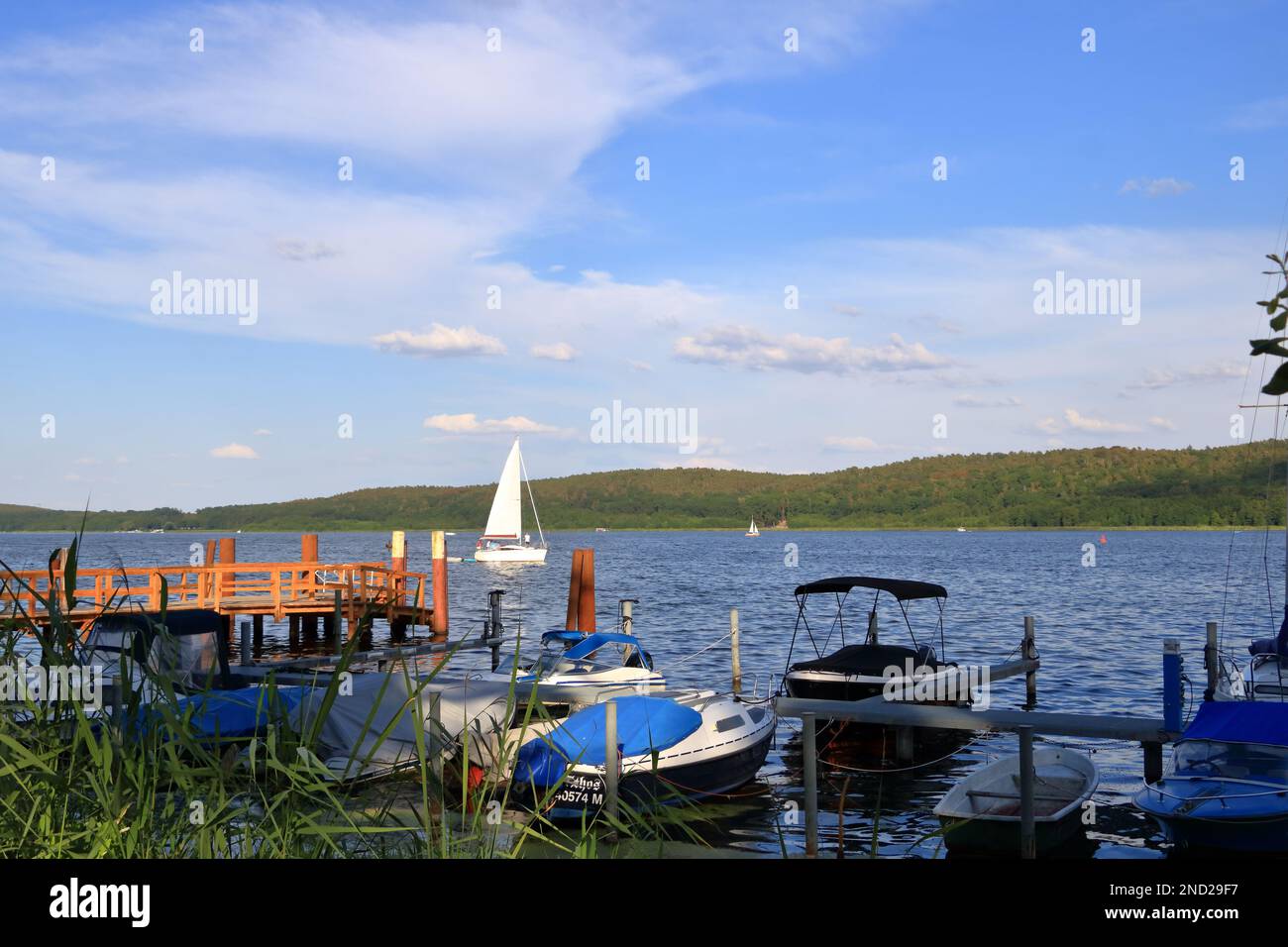 relaxed hustle and bustle on the Schwielowsee, Caputh, Petzow, Ferch, Werder/Havel in Germany Stock Photo