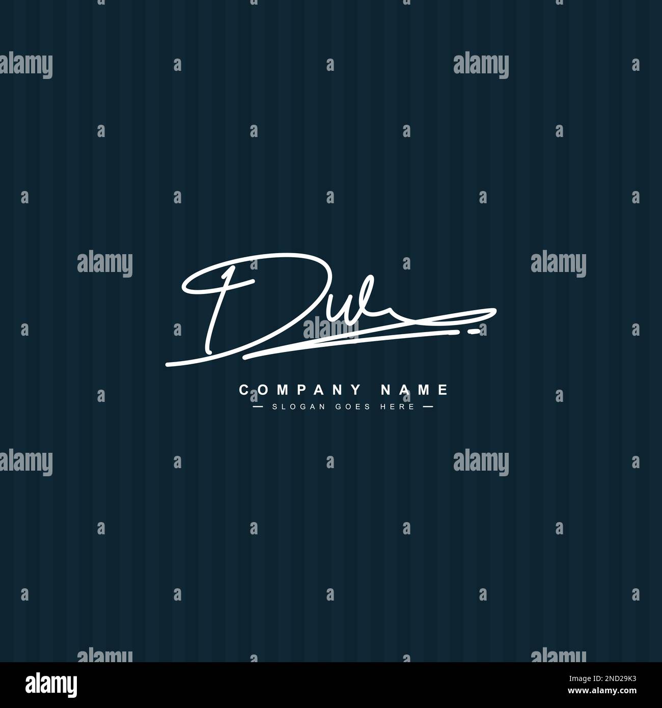 DW Handwritten Signature logo - Vector Logo Template for Beauty, Fashion and Photography Business Stock Vector